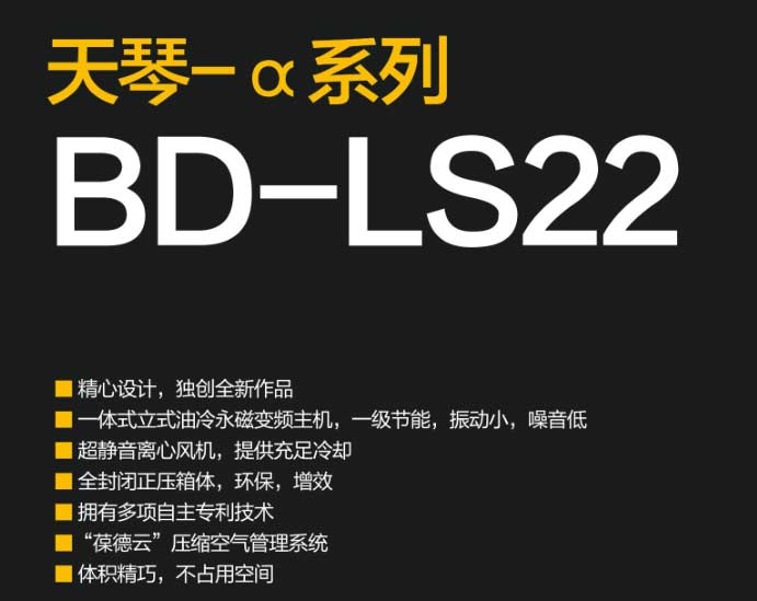 葆德天琴-α BD-LS系列永磁變頻空壓機技術概要 葆德天琴-α BD-LS系列永磁變頻空壓機技術概要